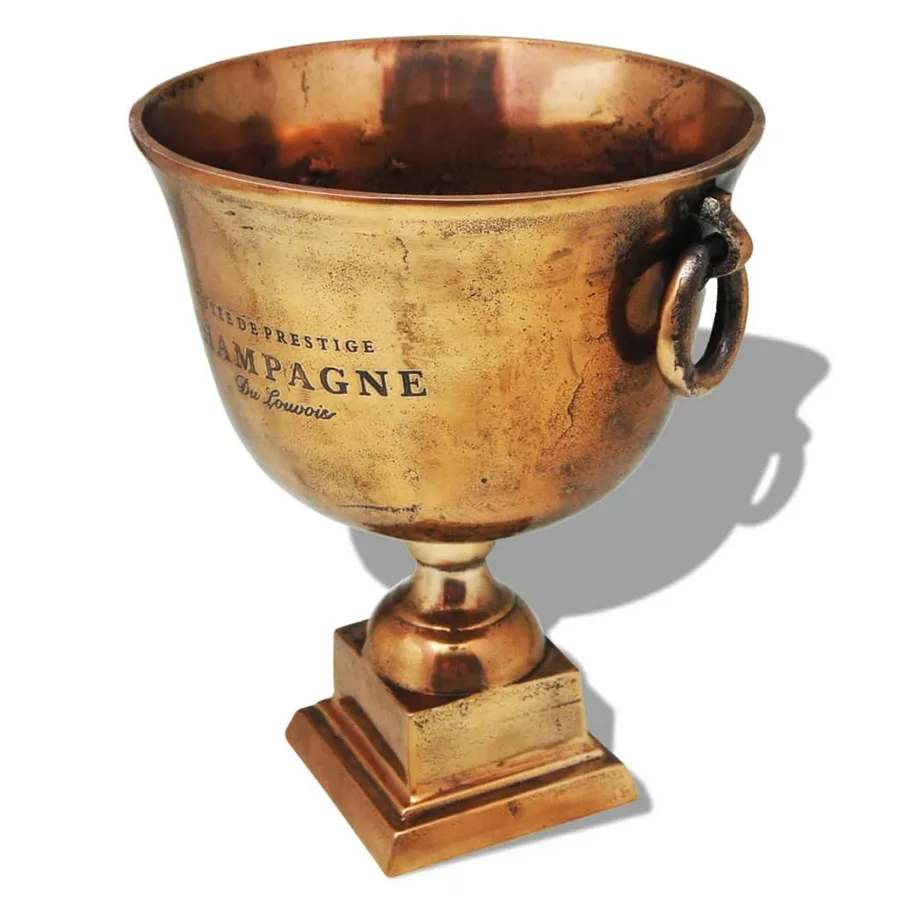 Refroidisseur à champagne Coupe de trophée Cuivre Marron - 4