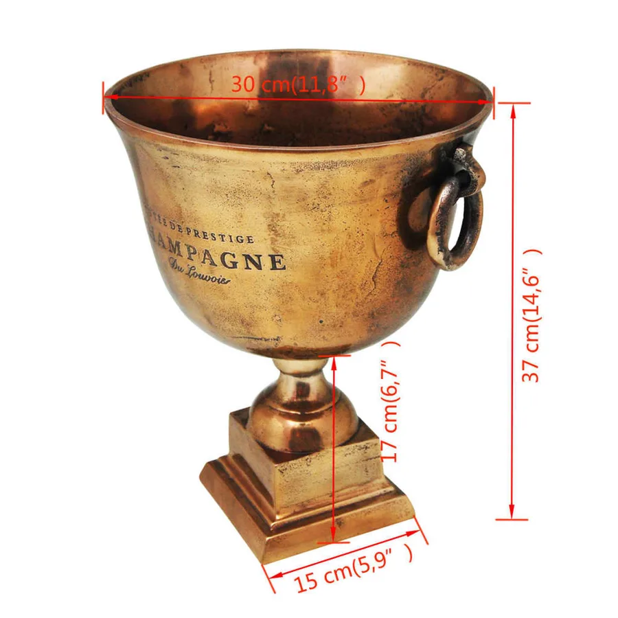 Refroidisseur à champagne Coupe de trophée Cuivre Marron - 6