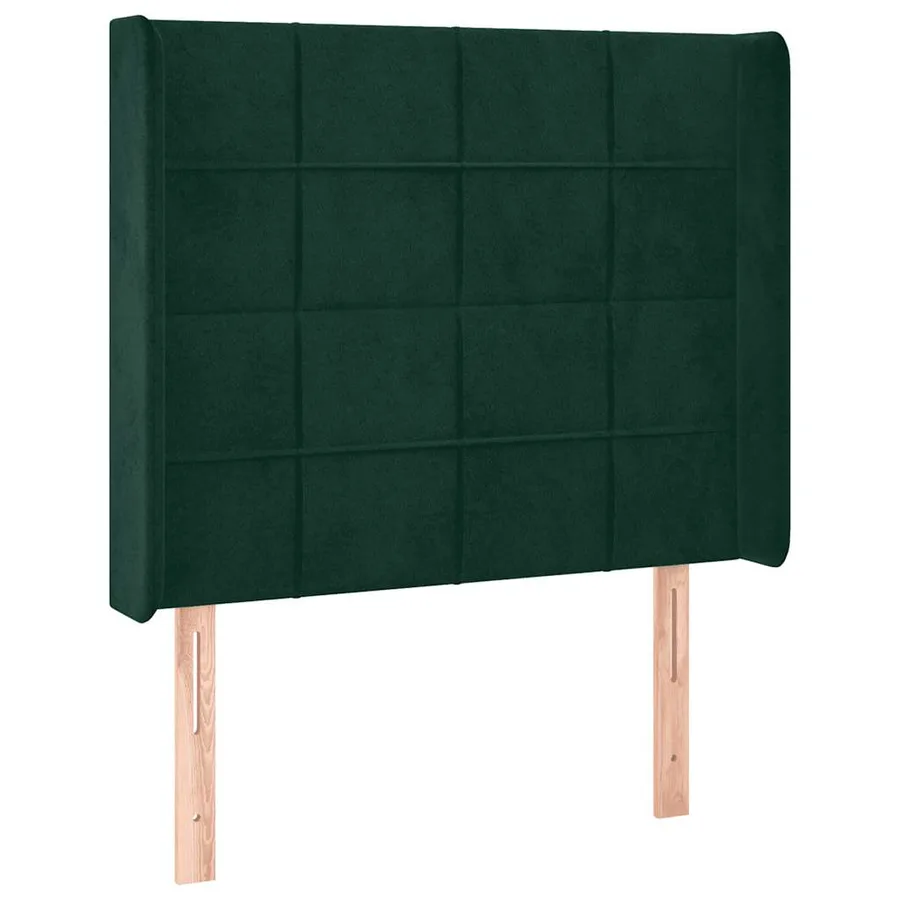 Tête de lit avec oreilles Vert foncé 93x16x118/128 cm Velours - 2