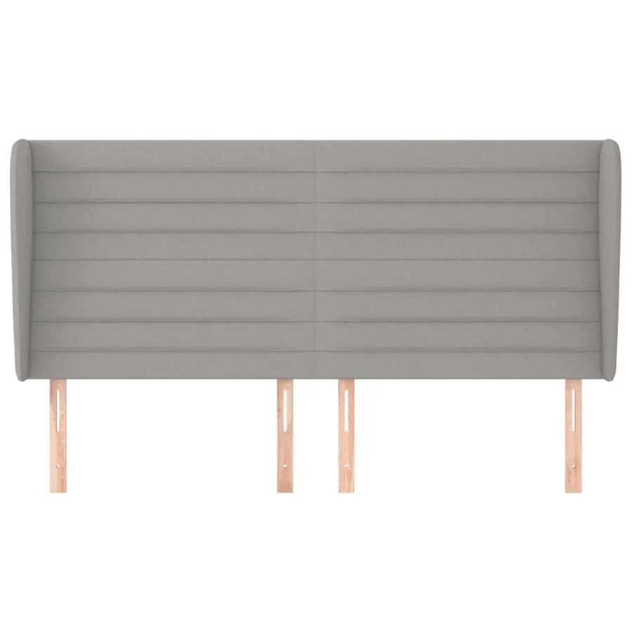 Tête de lit avec oreilles Gris clair 183x23x118/128 cm Tissu - 3