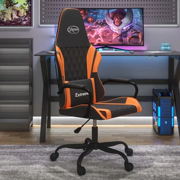 Chaise de jeu Noir et orange Similicuir