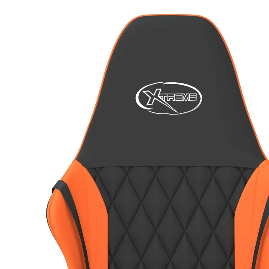 Chaise de jeu Noir et orange Similicuir - 10