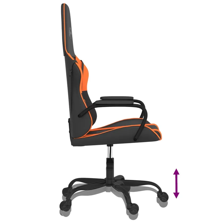 Chaise de jeu Noir et orange Similicuir - 7