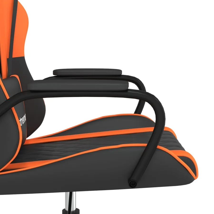 Chaise de jeu Noir et orange Similicuir - 8