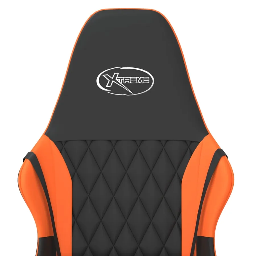 Chaise de jeu Noir et orange Similicuir - 9