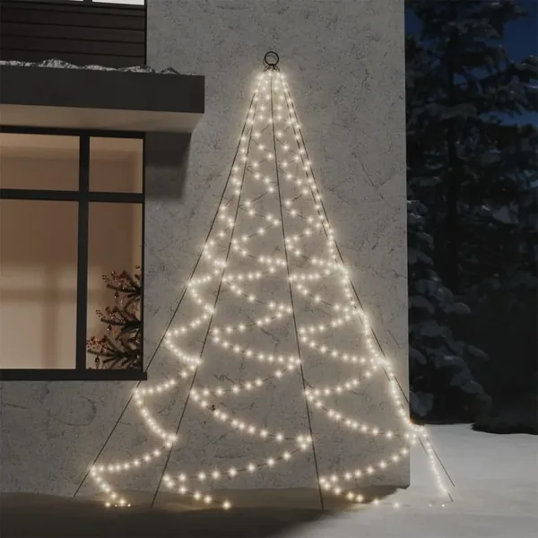 Arbre mural avec crochet métallique 260 LED blanc chaud 3 m