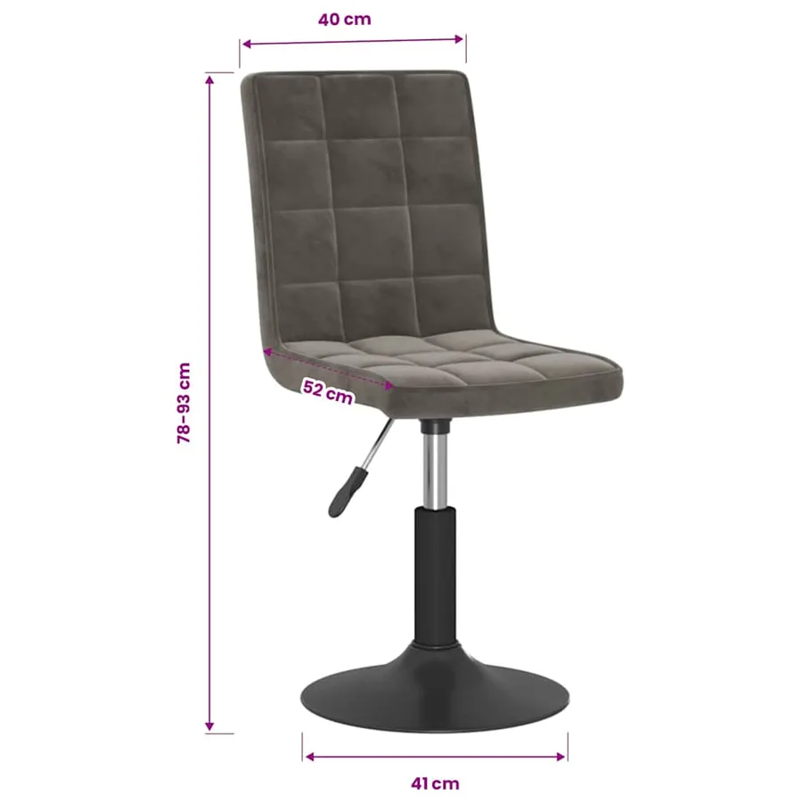 Chaises pivotantes à manger lot de 6 gris foncé velours - 10