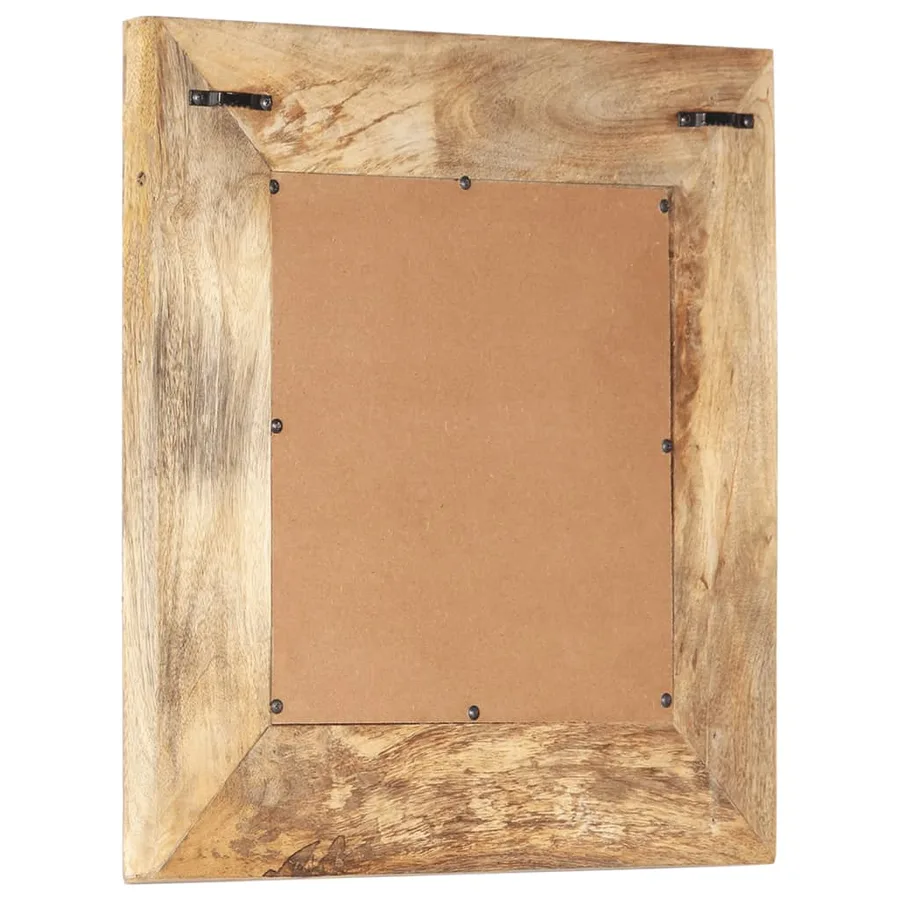 Miroir sculpté à la main 50x50x2,5 cm bois de manguier solide - 3