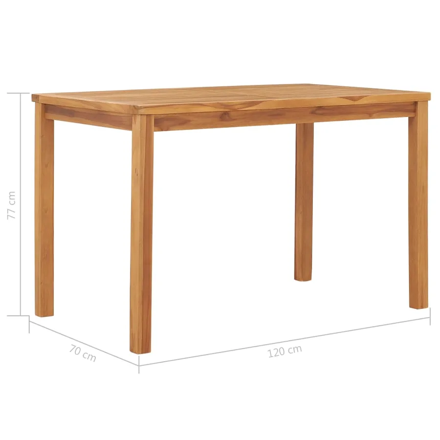Table à dîner de jardin 120x70x77 cm Bois de teck solide - 6