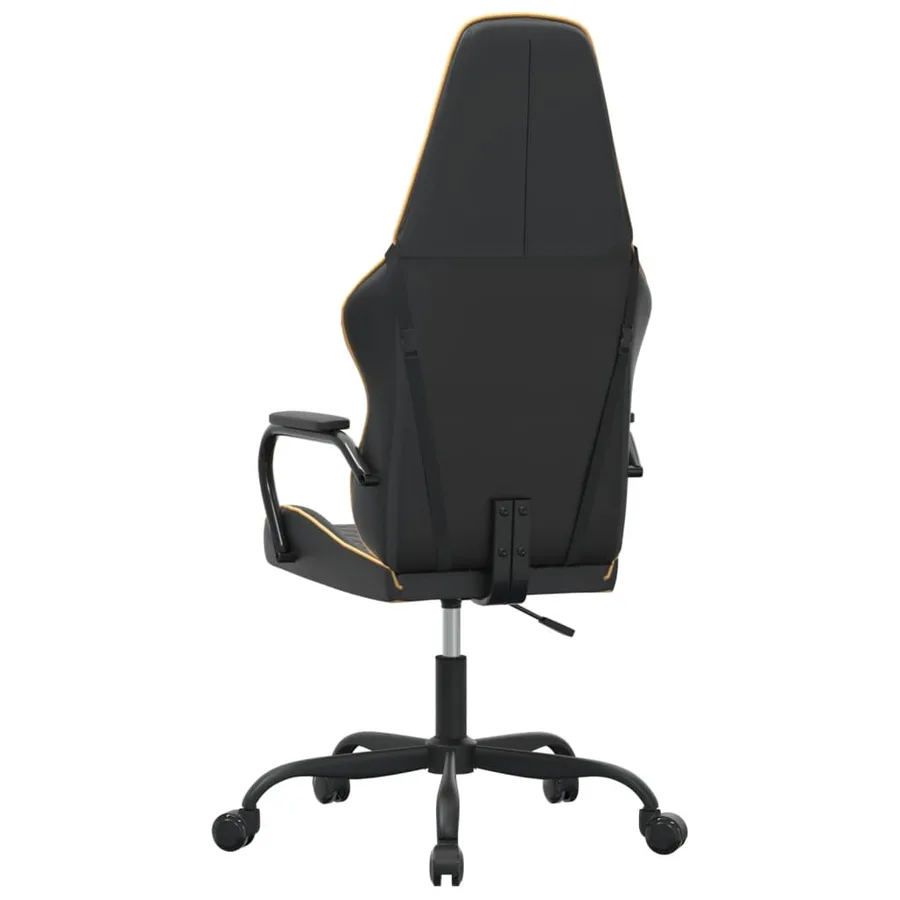 Chaise de jeu de massage doré et noir similicuir - 5