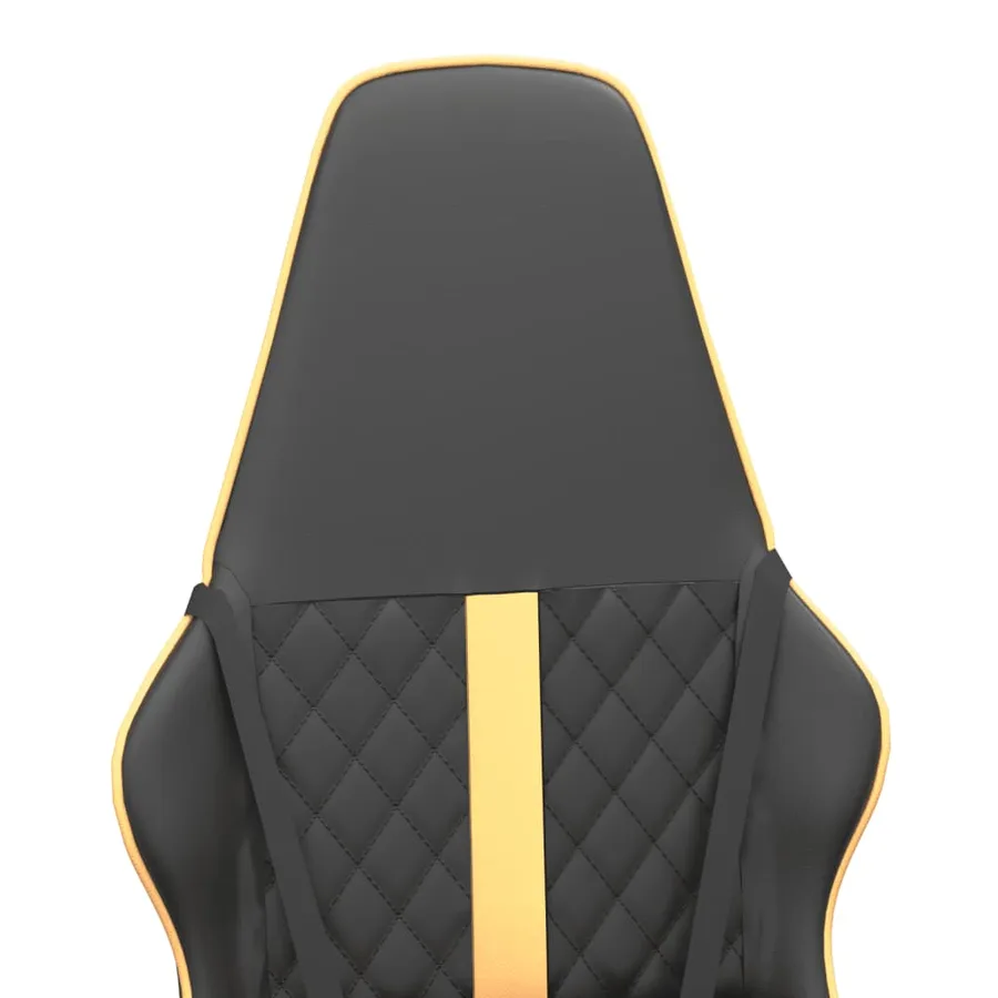 Chaise de jeu de massage doré et noir similicuir - 9
