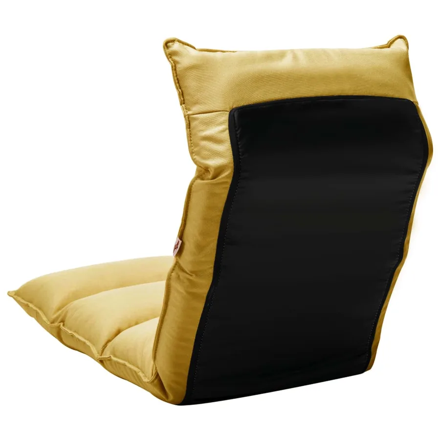 Chaise pliable de sol Jaune moutarde Tissu - 4