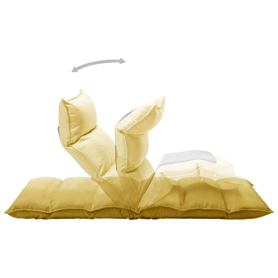 Chaise pliable de sol Jaune moutarde Tissu - 6