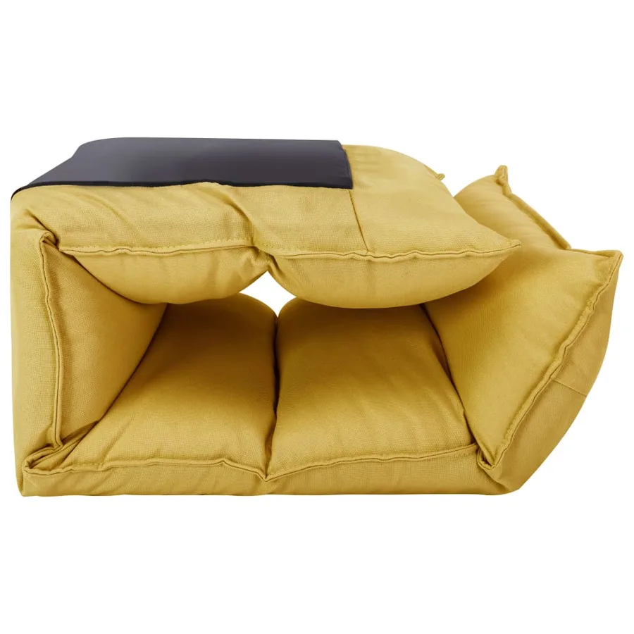Chaise pliable de sol Jaune moutarde Tissu - 7