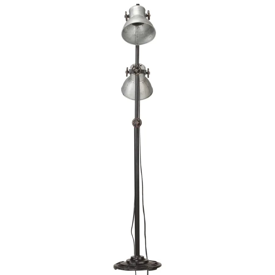Lampadaire avec 2 abat-jour Argenté E27 Fonte - 3