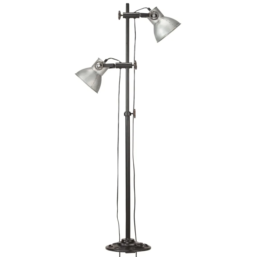 Lampadaire avec 2 abat-jour Argenté E27 Fonte - 4