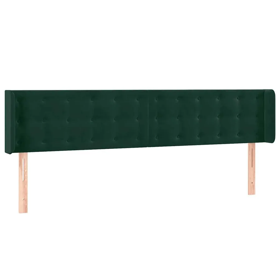 Tête de lit avec oreilles Vert foncé 163x16x78/88 cm Velours - 2