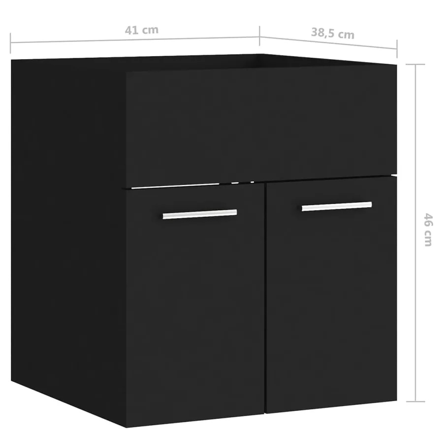 Ensemble de meubles de salle de bain Noir Aggloméré - 15