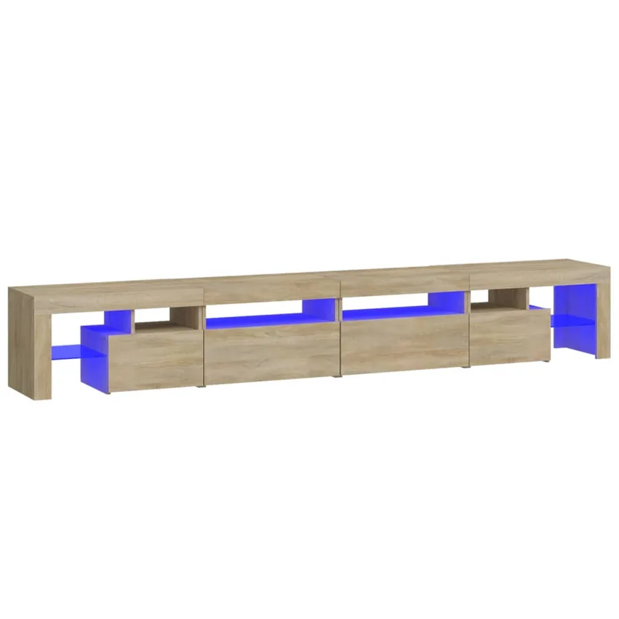 Meuble TV avec lumières LED Chêne sonoma 260x36,5x40 cm - 2