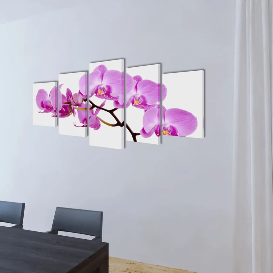 Set de toiles murales imprimées Orchidée 100 x 50 cm - 2