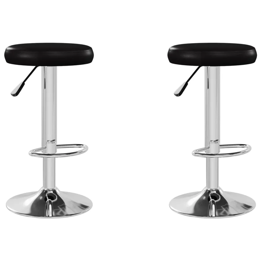 Tabourets de bar lot de 2 noir similicuir - 2