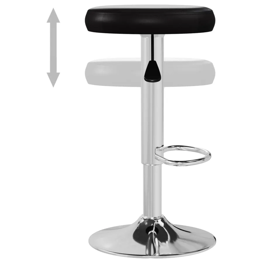 Tabourets de bar lot de 2 noir similicuir - 6