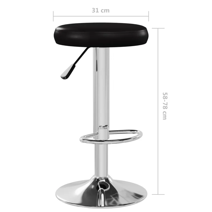 Tabourets de bar lot de 2 noir similicuir - 9