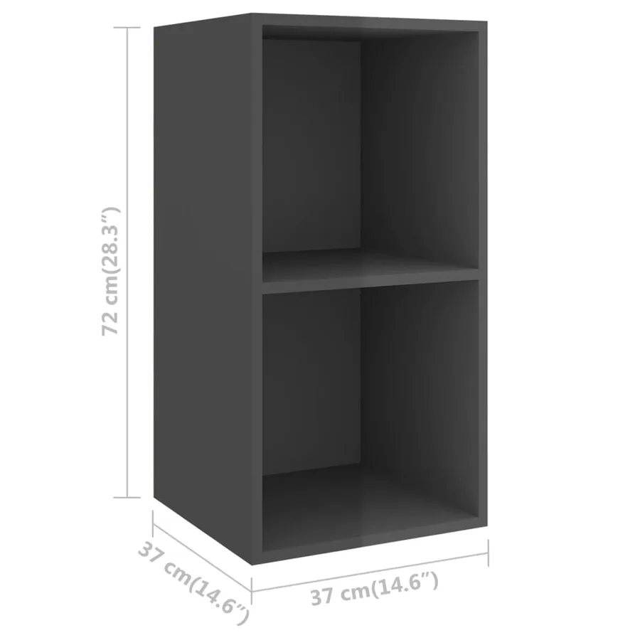 Meubles TV muraux 4 pcs Gris brillant Bois d'ingénierie - 5