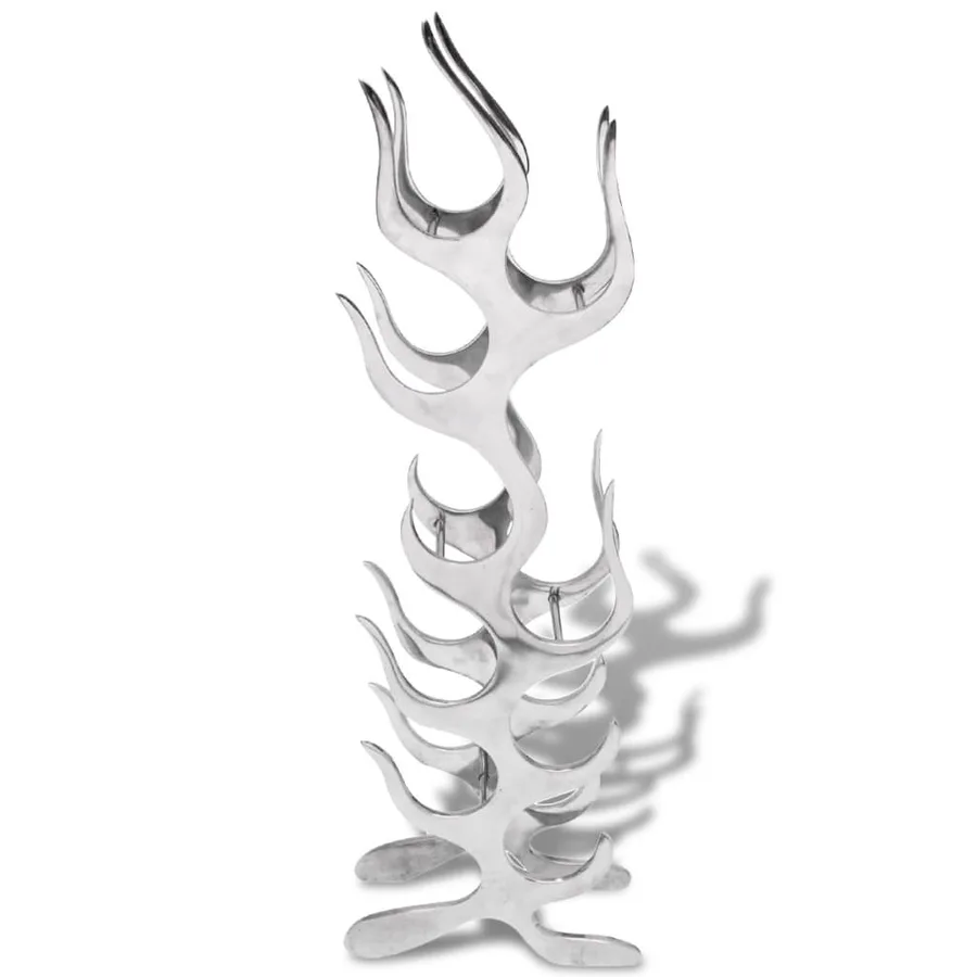 Casier à 9 bouteilles en forme de flamme Aluminium Argenté - 2