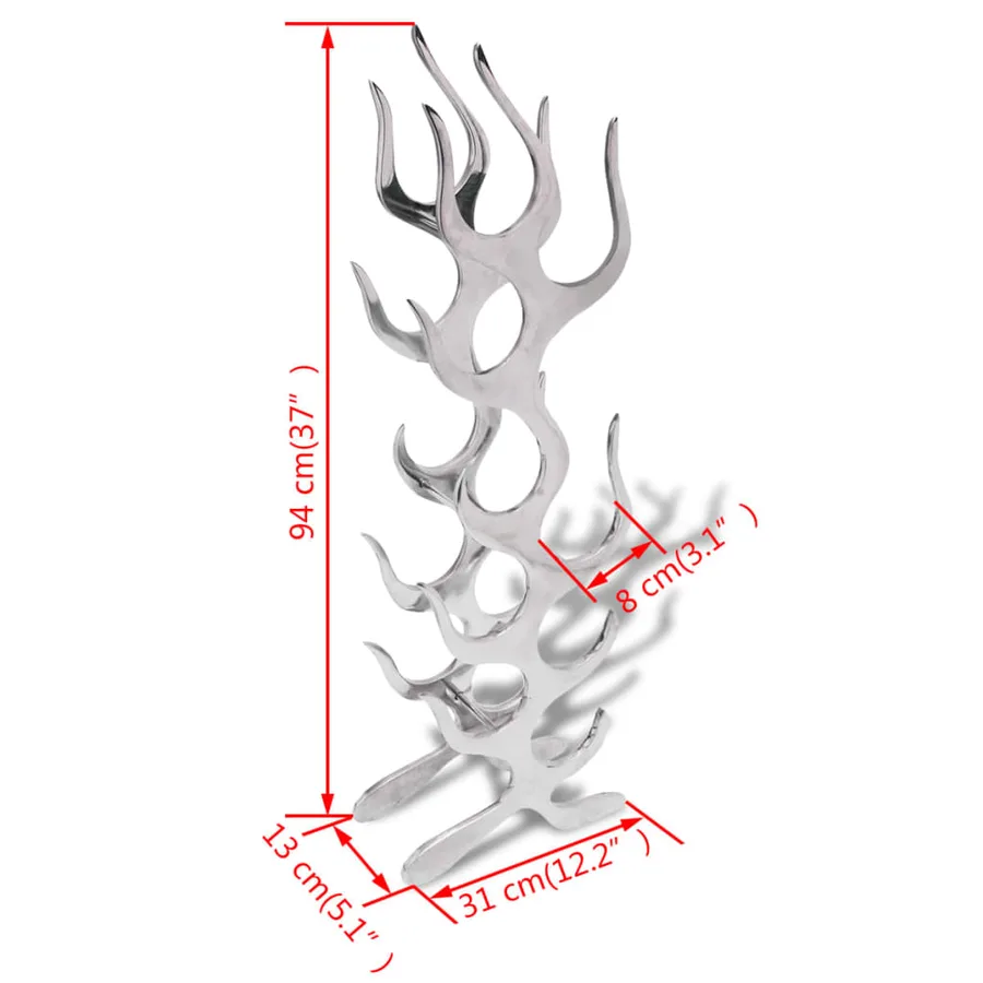 Casier à 9 bouteilles en forme de flamme Aluminium Argenté - 4