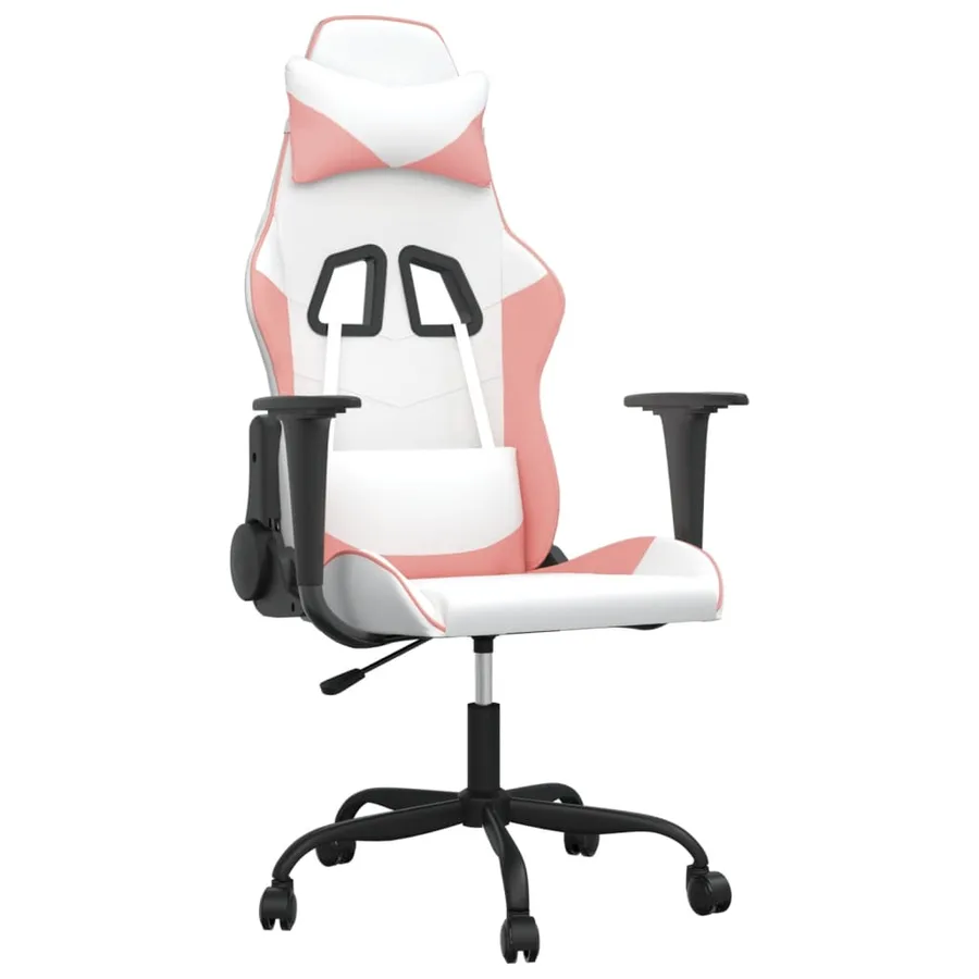 Chaise de jeu de massage Blanc et rose Similicuir - 2