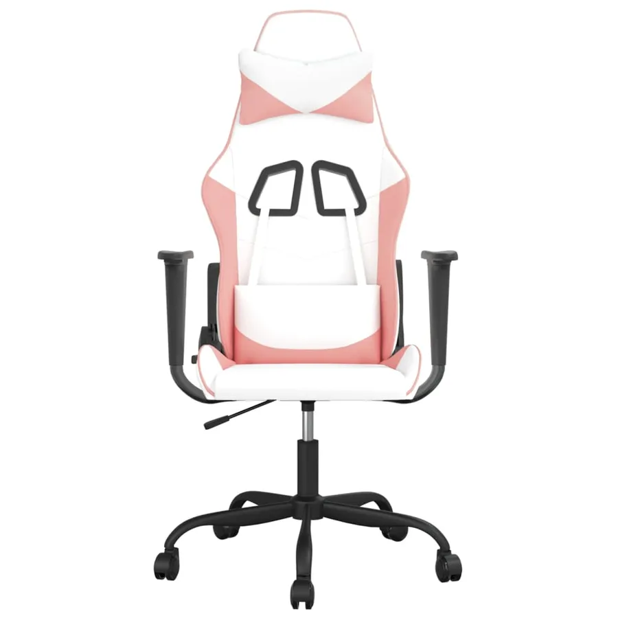 Chaise de jeu de massage Blanc et rose Similicuir - 3