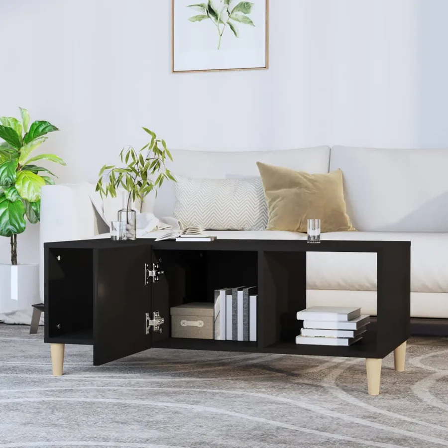 Table basse noir 102x50x40 cm bois d'ingénierie - 6