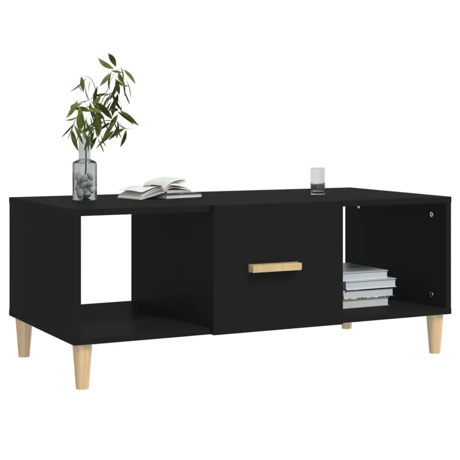 Table basse noir 102x50x40 cm bois d'ingénierie - 7