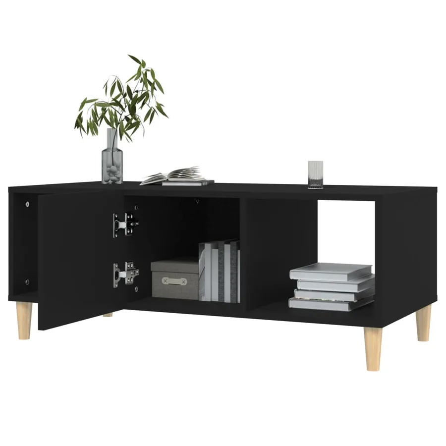 Table basse noir 102x50x40 cm bois d'ingénierie - 8