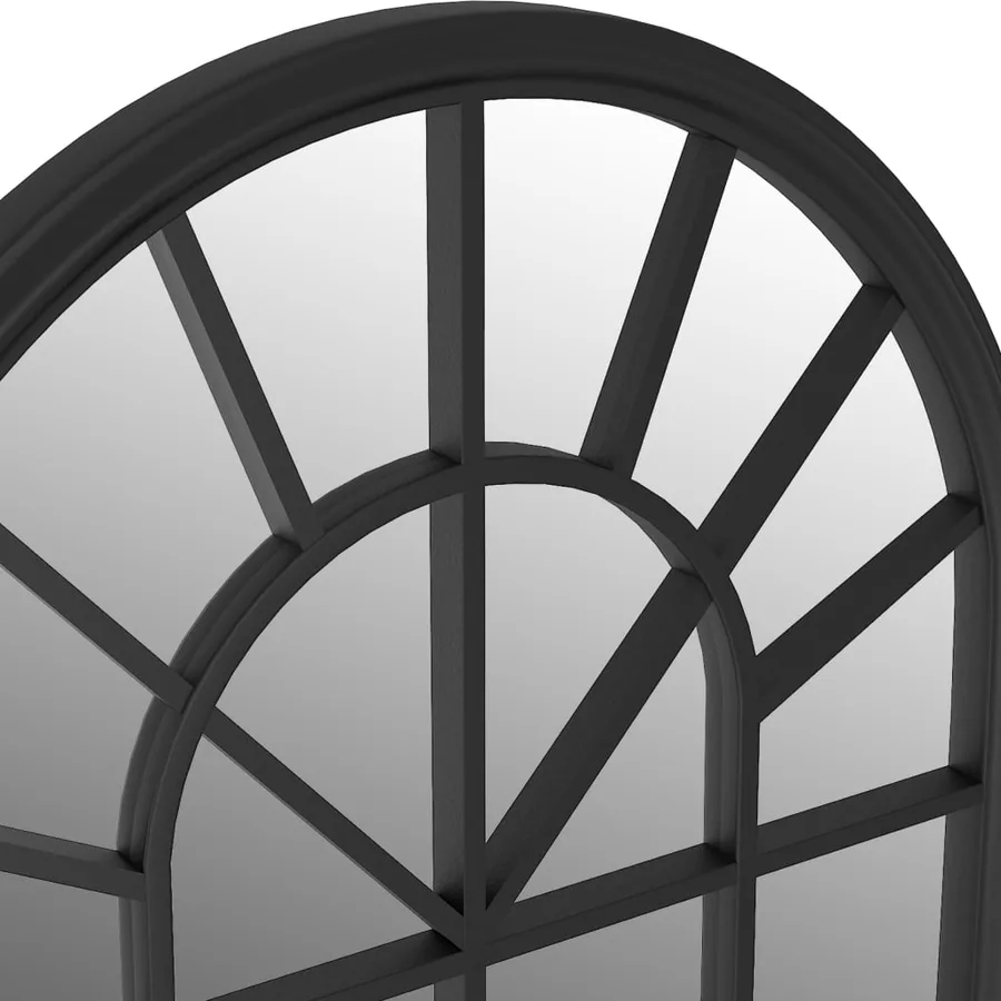 Miroir de jardin Noir 90x45 cm Fer pour utilisation extérieure - 5