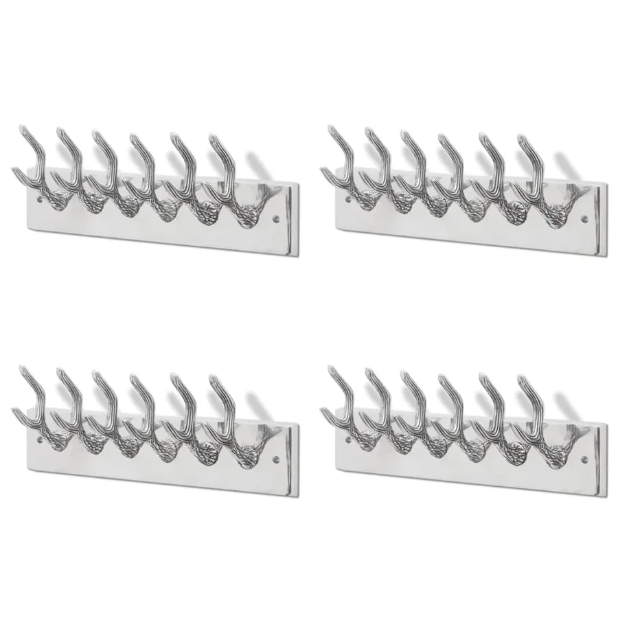 Crochets à vêtements de garde-robe 4 pcs Argenté Aluminium - 2