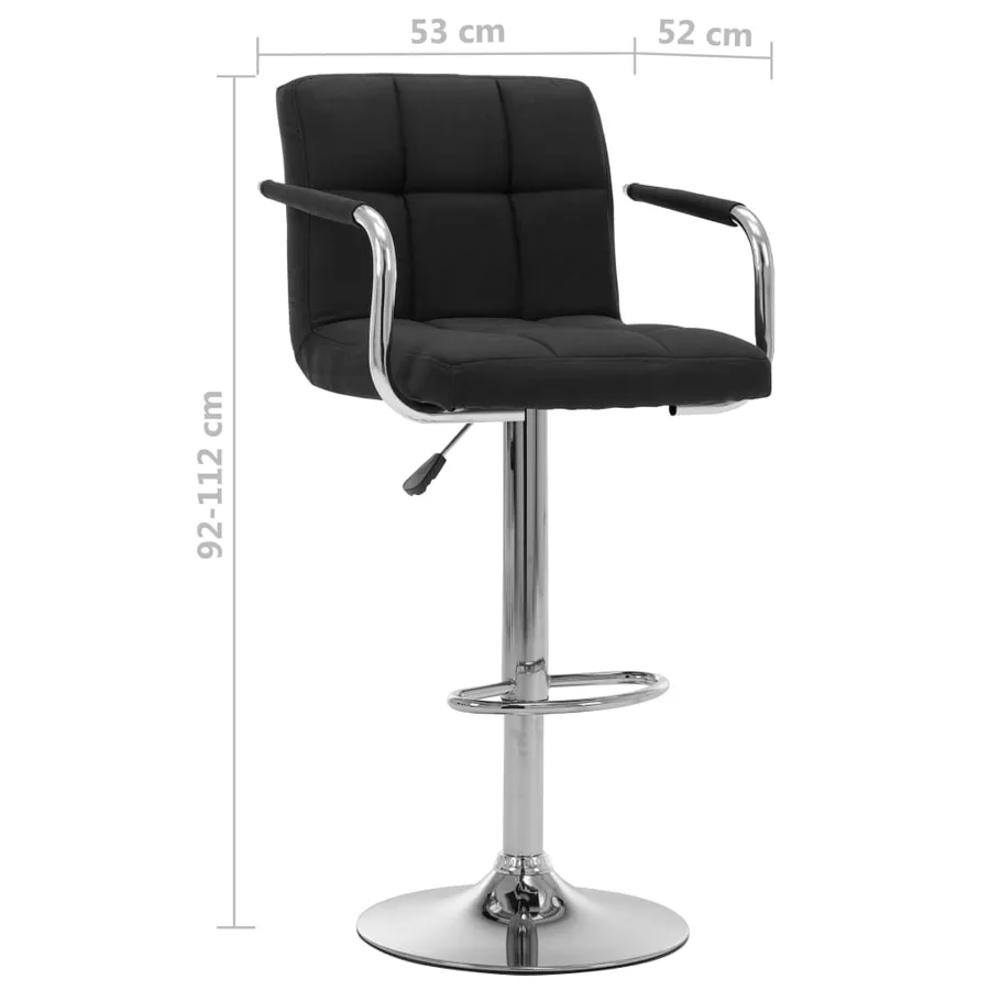 Chaise de bar Noir Tissu - 7