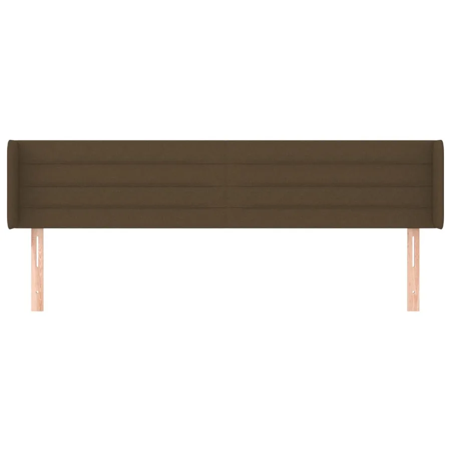 Tête de lit avec oreilles Marron Foncé 183x16x78/88 cm Tissu - 3