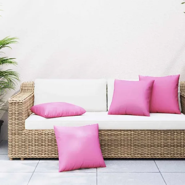 Coussins Éparpillés 4 pcs Rose 60 x 60 cm Tissu en Polyester
