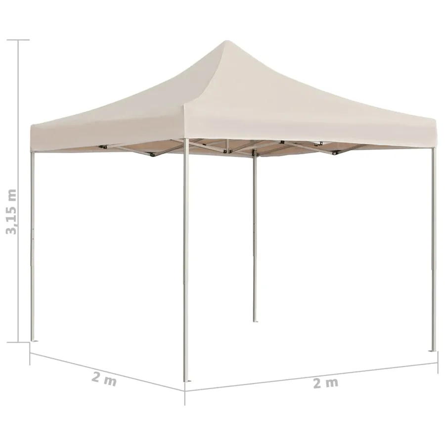 Tente de réception pliable Aluminium 2 x 2 m Crème - 6