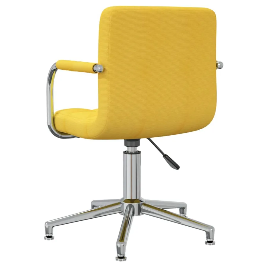 Chaise pivotante de salle à manger Jaune moutarde Tissu - 4