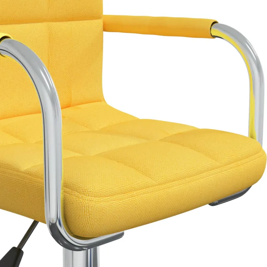 Chaise pivotante de salle à manger Jaune moutarde Tissu - 6