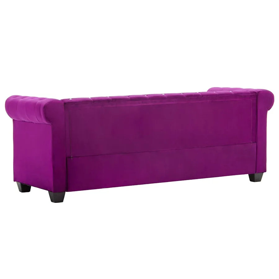 Canapé à 3 places Revêtement en velours 199 x 75 x 72 cm Violet - 4