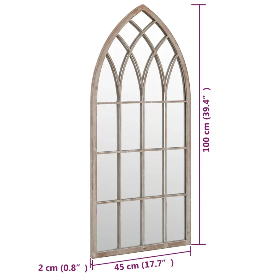 Miroir de jardin Sable 100x45cm Fer pour utilisation extérieure - 6