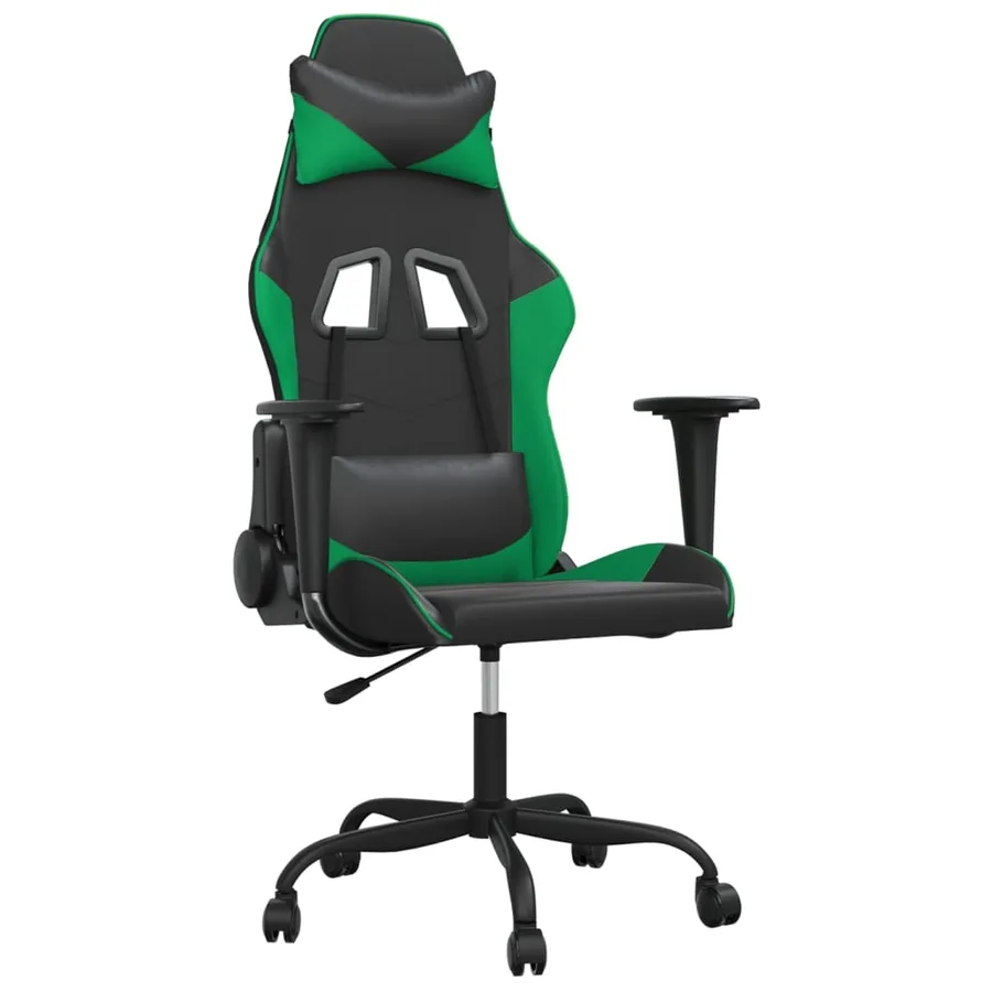 Chaise de jeu Noir et vert Similicuir - 2