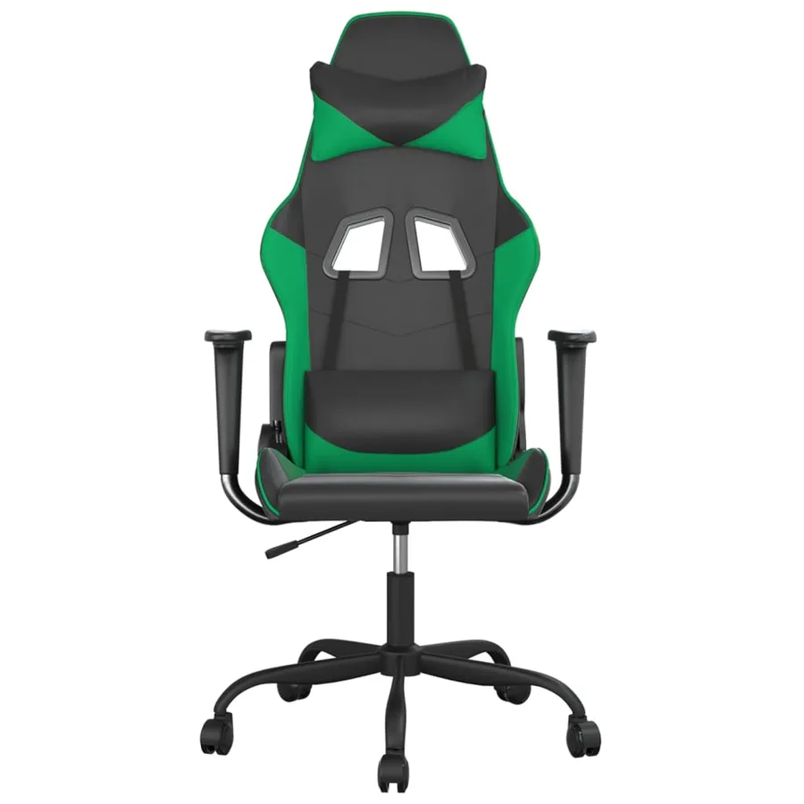 Chaise de jeu Noir et vert Similicuir - 3