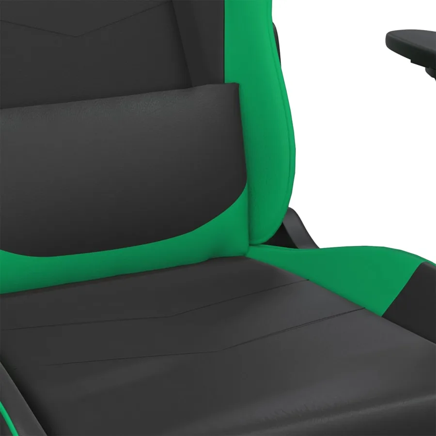 Chaise de jeu Noir et vert Similicuir - 8