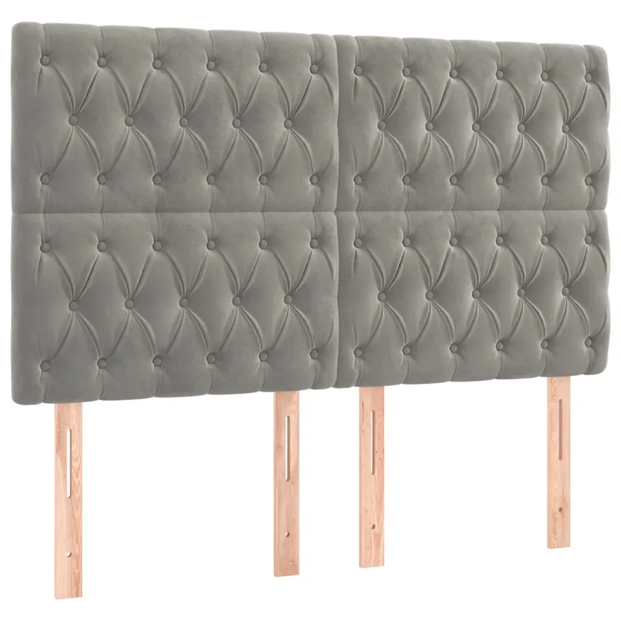 Sommier à lattes de lit et matelas Gris clair 140x190cm Velours - 6