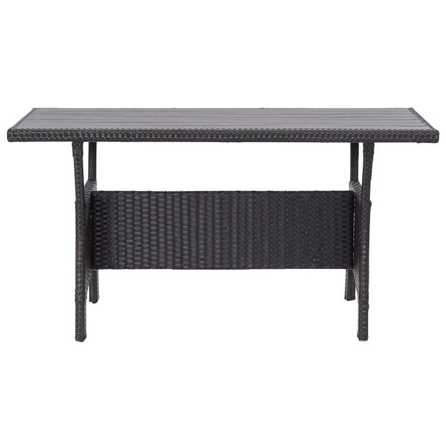 Table de jardin noir 120x70x66 cm Résine tressée - 2